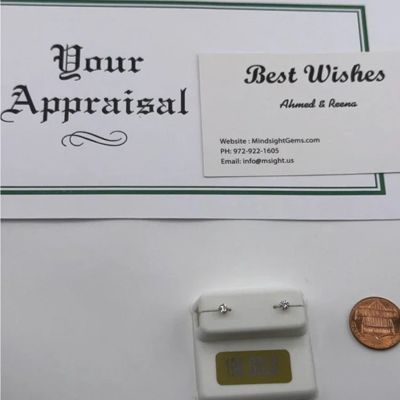 10K Solid Gold Earrings | Free Appraisal | 2mm Gold Kids Studs | VVS Swarowski - Picture 3 of 5